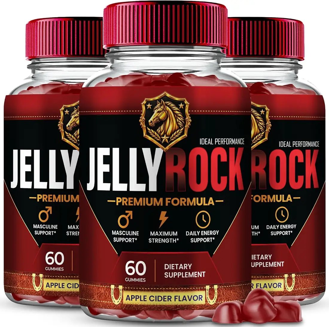 JellyRock Premium Formula, 3 jars of 60 gummies