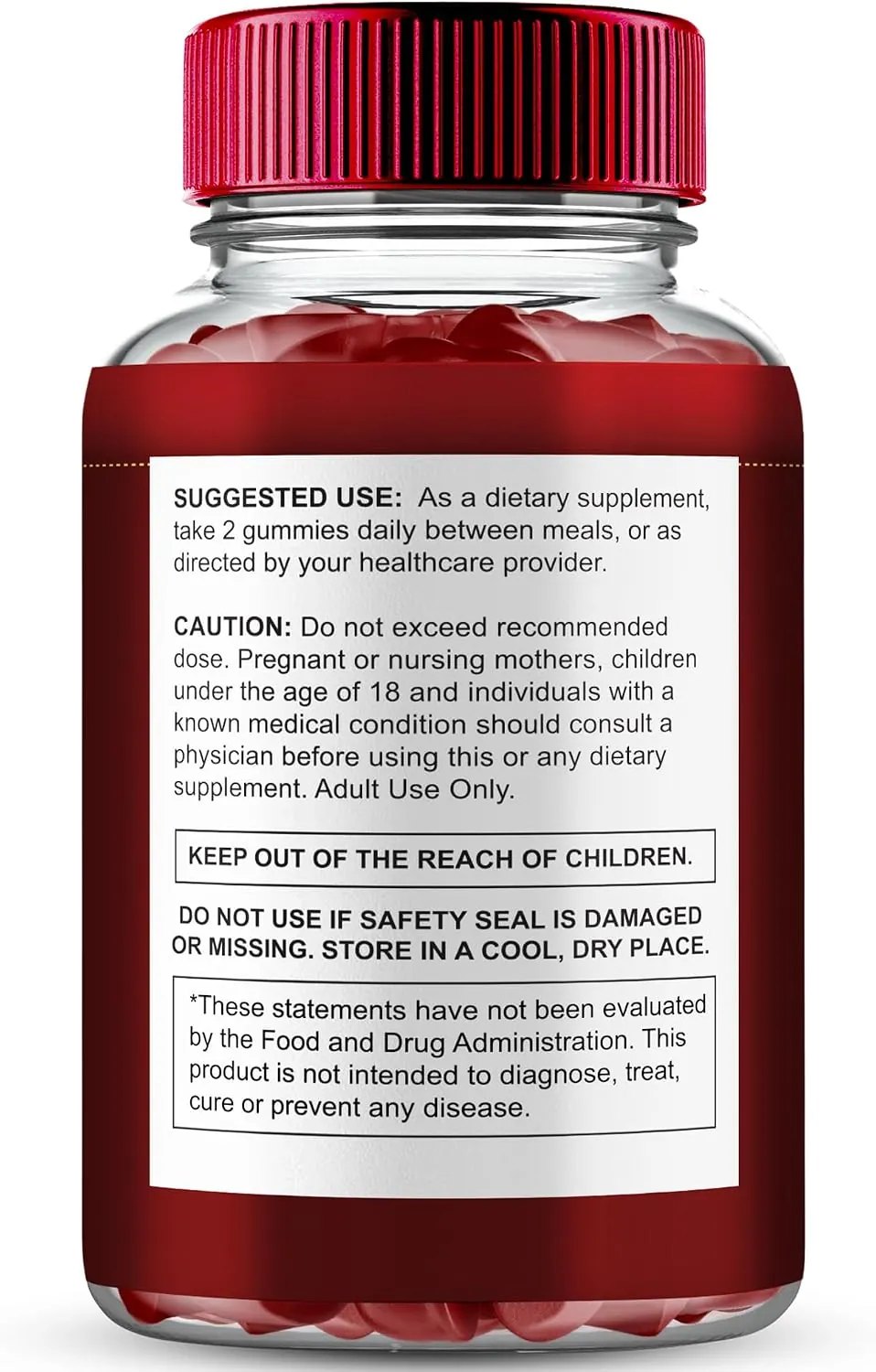 JellyRock jar side panel showing the suggested use and caution text